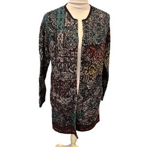 J. Jill Multicolor Patterned Duster‎ Long Sleeve Oversized Cardigan Sweater